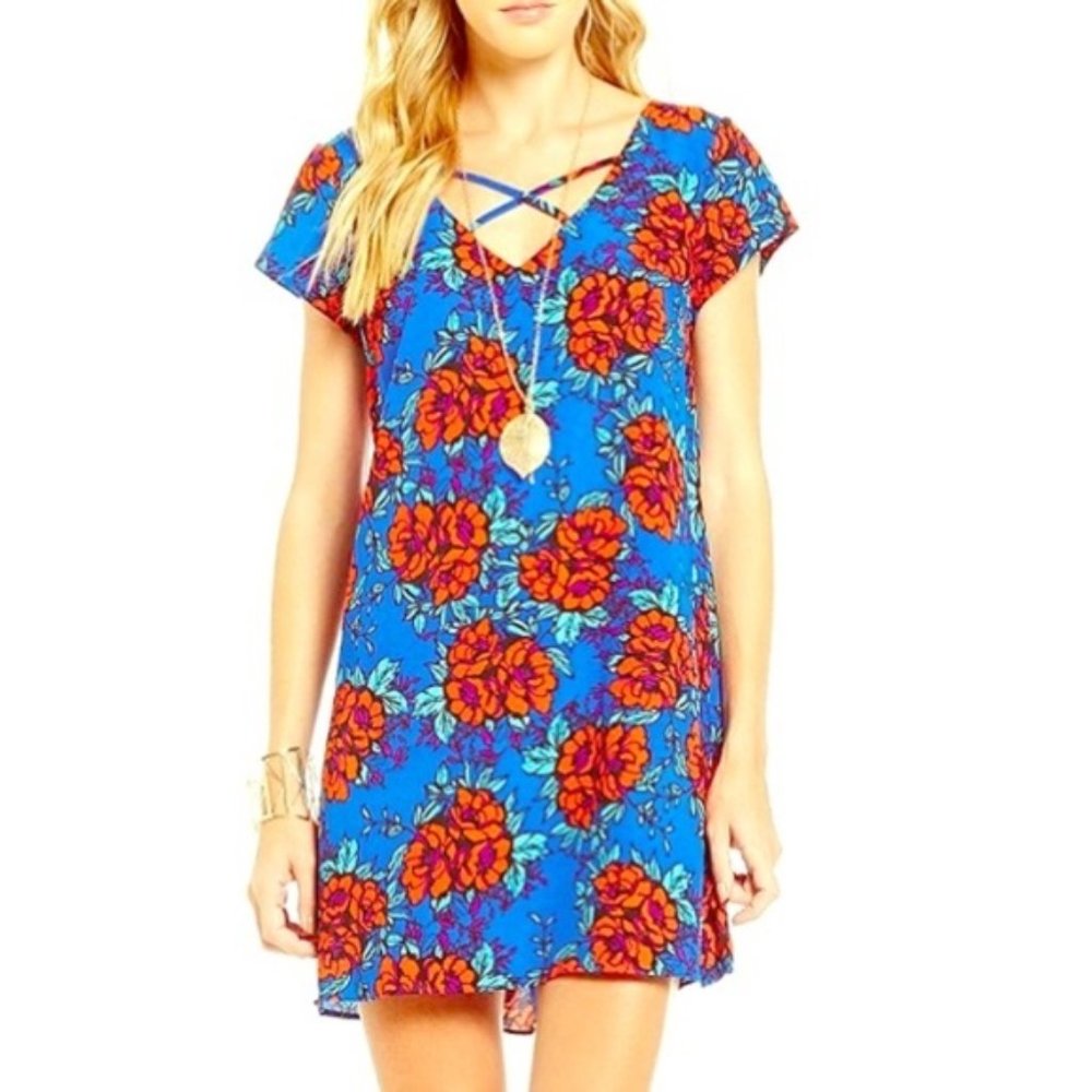 Gianni Bini Floral Print Trapeze Dress - Picture 2 of 9